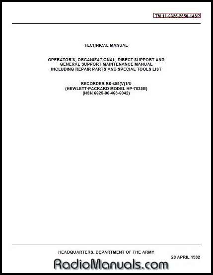 HP 7035B Operation & Service Manual